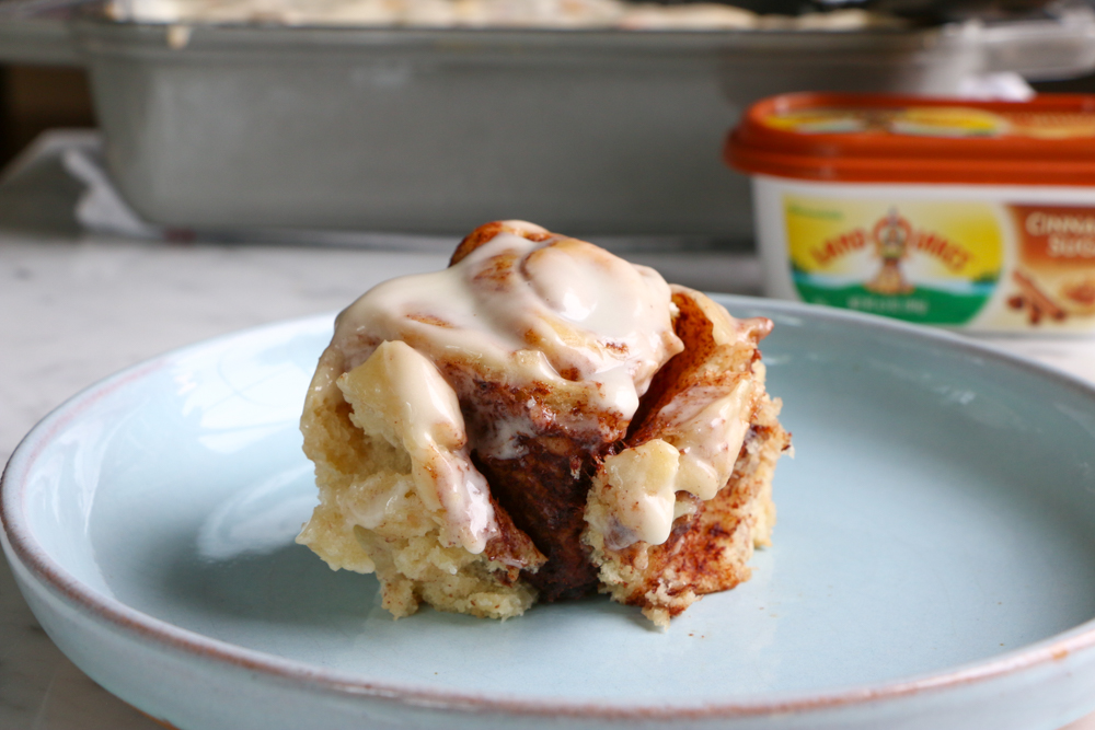 Cinnamon Sugar Cinnamon Rolls made with Land O Lakes® Cinnamon Sugar Butter Spread! These cinnamon rolls have an extra layer of goodness! You have to bake these! 