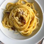 Simple Carbonara!! Eggs, noodles, cheese, and pork combine to create a glossy, glorious pasta carbonara! It's so good! 