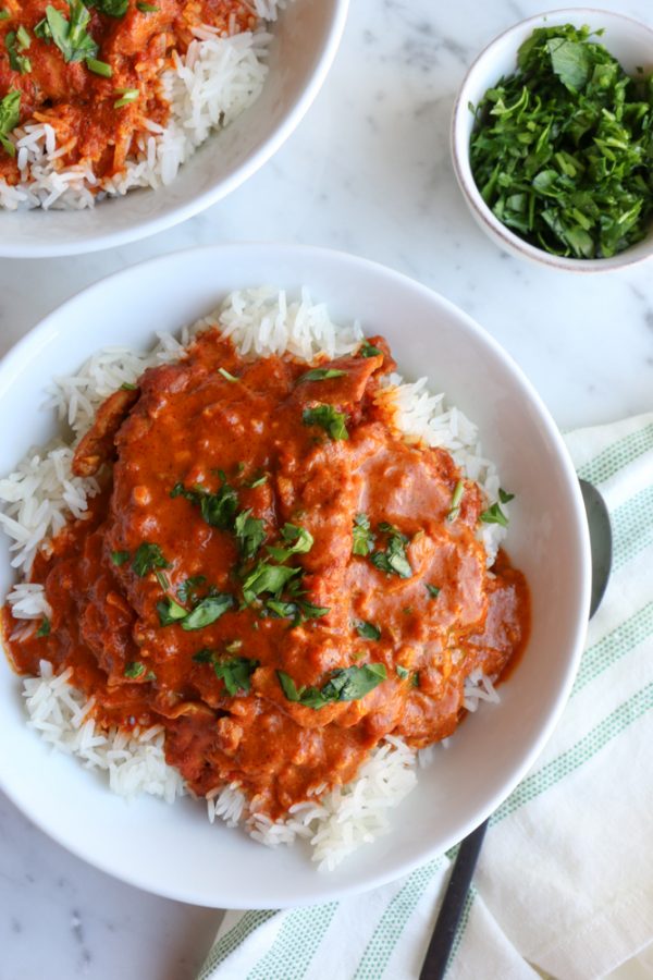 Instant Pot Butter Chicken!&nbsp;Butter chicken or murgh makhani is a dish, originating from Delhi, India, of chicken in a mildly spiced tomato sauce.&nbsp;