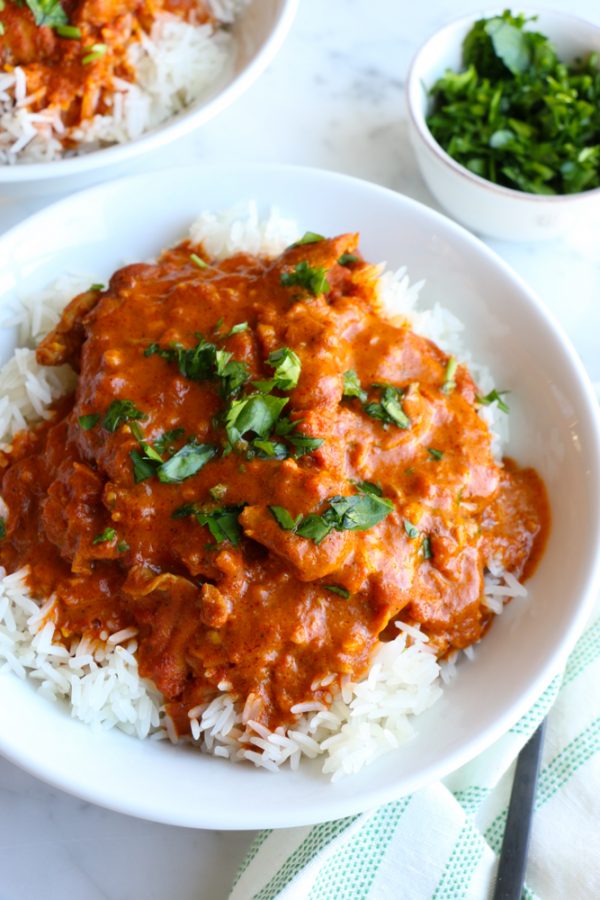 Instant Pot Butter Chicken!&nbsp;Butter chicken or murgh makhani is a dish, originating from Delhi, India, of chicken in a mildly spiced tomato sauce.&nbsp;