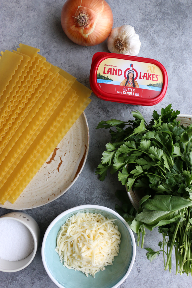 One Pan Skillet Lasagna made with Italian sausage, mozzarella cheese, Land O Lakes&reg; Butter with Canola Oil and more! So easy and delicious! 