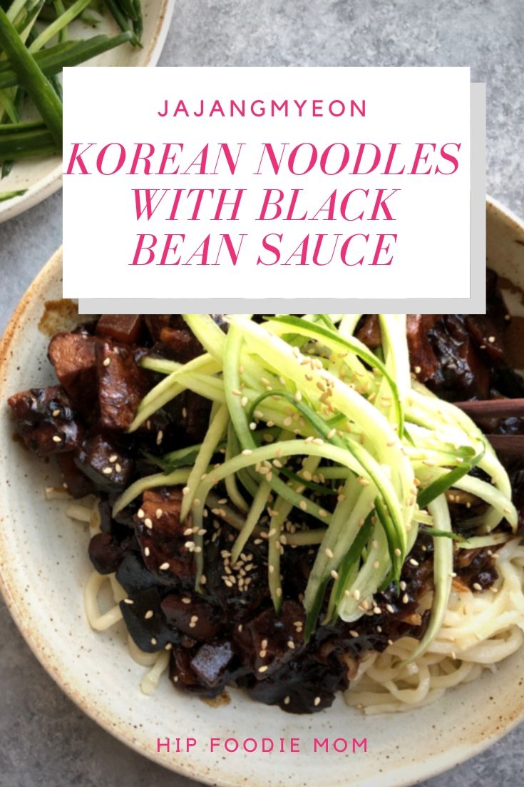 Jajangmyeon korean noodles with black bean sauce