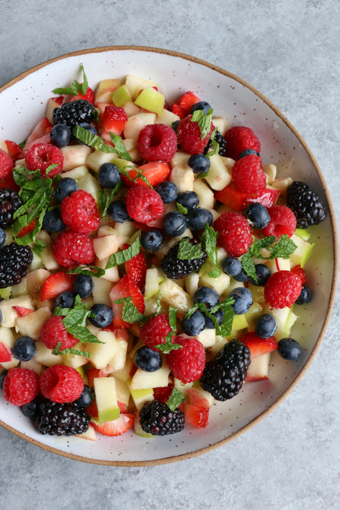 Quick Summer No Cook Recipes + A Video! The easiest and most delicious simple fruit salad and spiralized zucchini and apple salad!