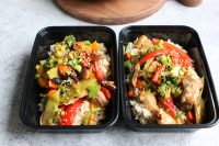 Chicken and Broccoli Stir Fry in meal prep containers