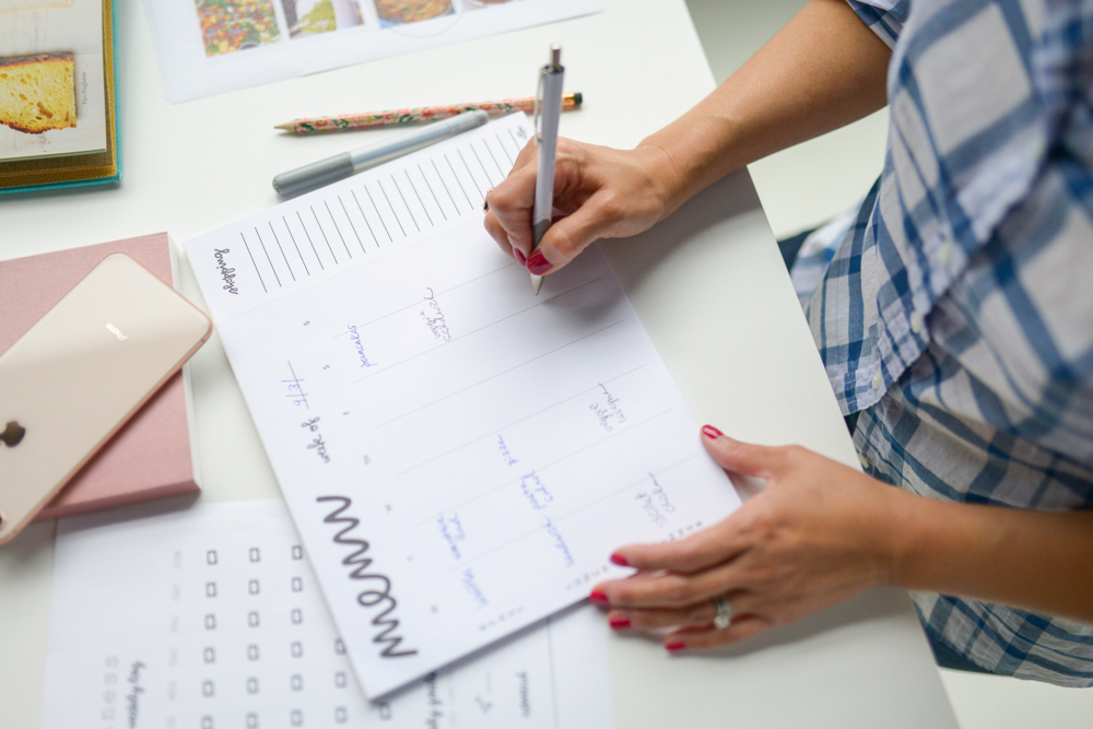 woman doing menu planning