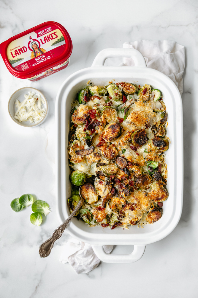 Brussels Sprouts with Bacon Casserole. It&rsquo;s so delicious and so easy to make. This is the perfect side dish for your Thanksgiving Day table! 