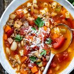 Instant Pot Pasta e Fagioli! Made with diced tomatoes and more, you won’t believe how incredible this Pasta e Fagioli is!