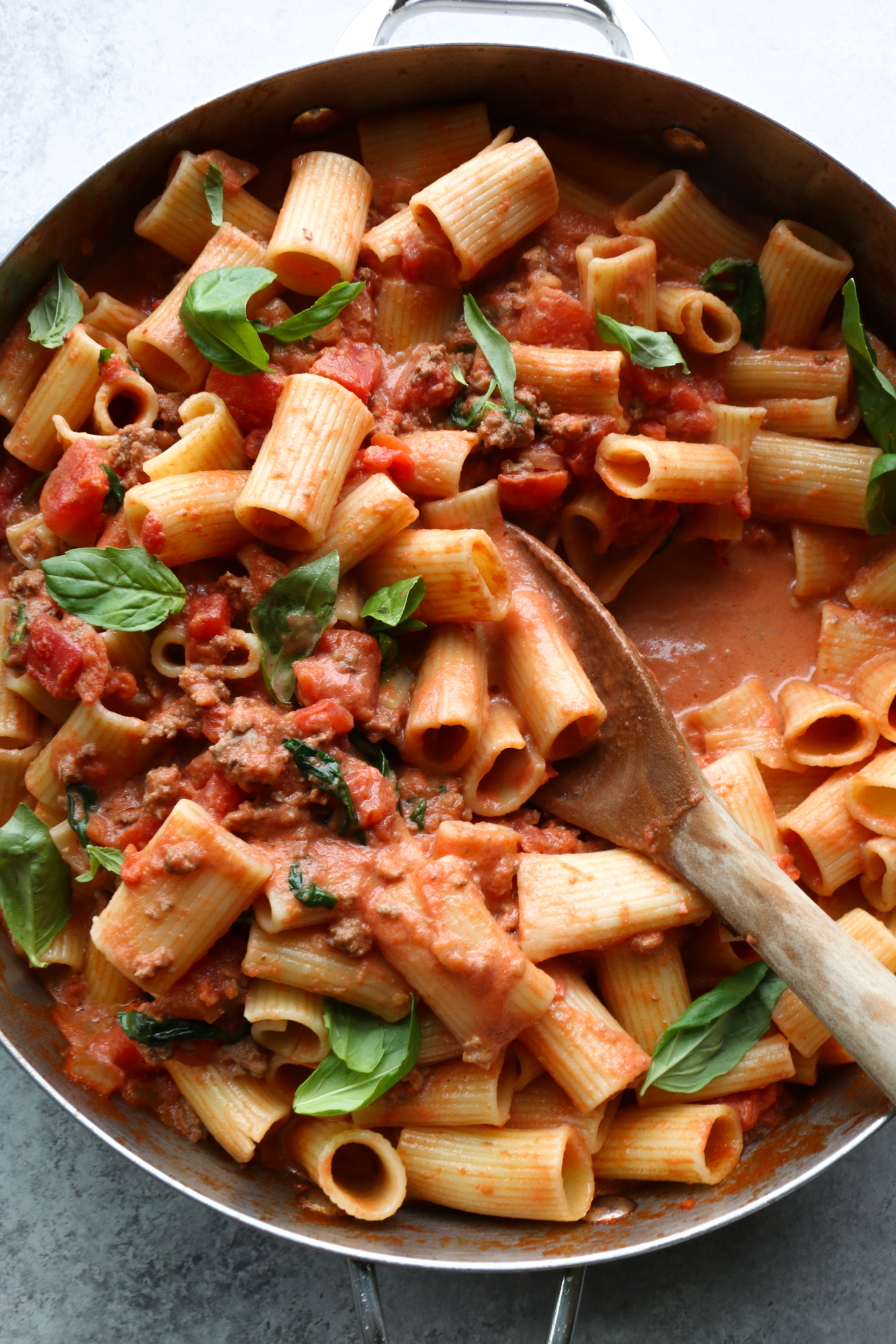 Creamy Rigatoni Pasta! The Easiest Pasta You'll Ever Make. Using all pantry staples, plus an onion, garlic and heavy whipping cream or milk. We are all in this together.