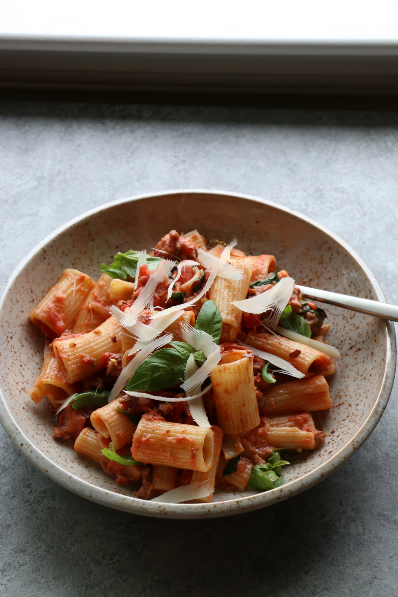 Creamy Rigatoni Pasta! The Easiest Pasta You'll Ever Make. Using all pantry staples, plus an onion, garlic and heavy whipping cream or milk. We are all in this together.
