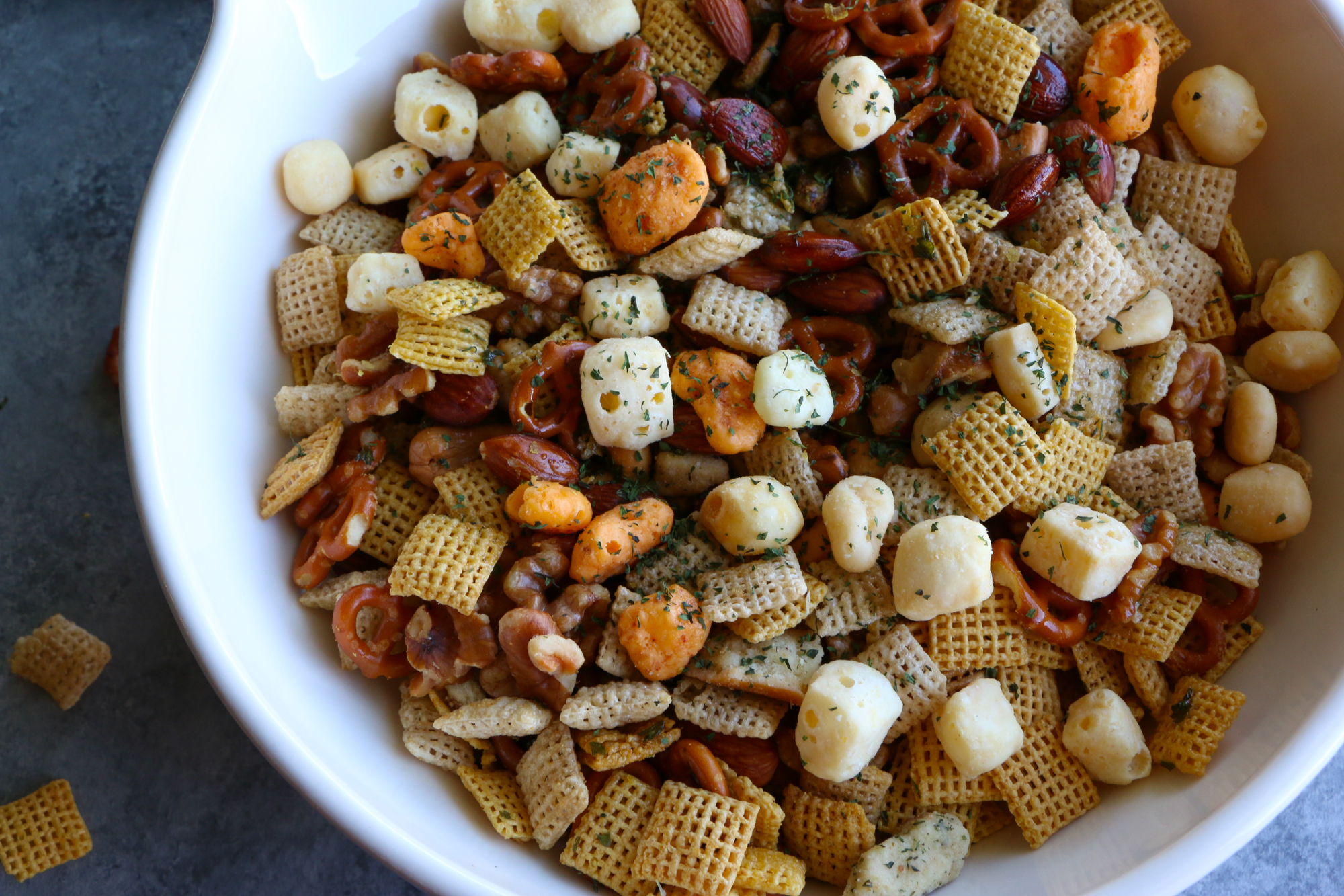 Moon Cheese Chex Snack Mix! Whether you need a snack on-the-go, a snack to keep at your desk at work, an after work out snack or just a big bowl of deliciousness for a movie night at home, we hope you try this recipe! It’s so good!