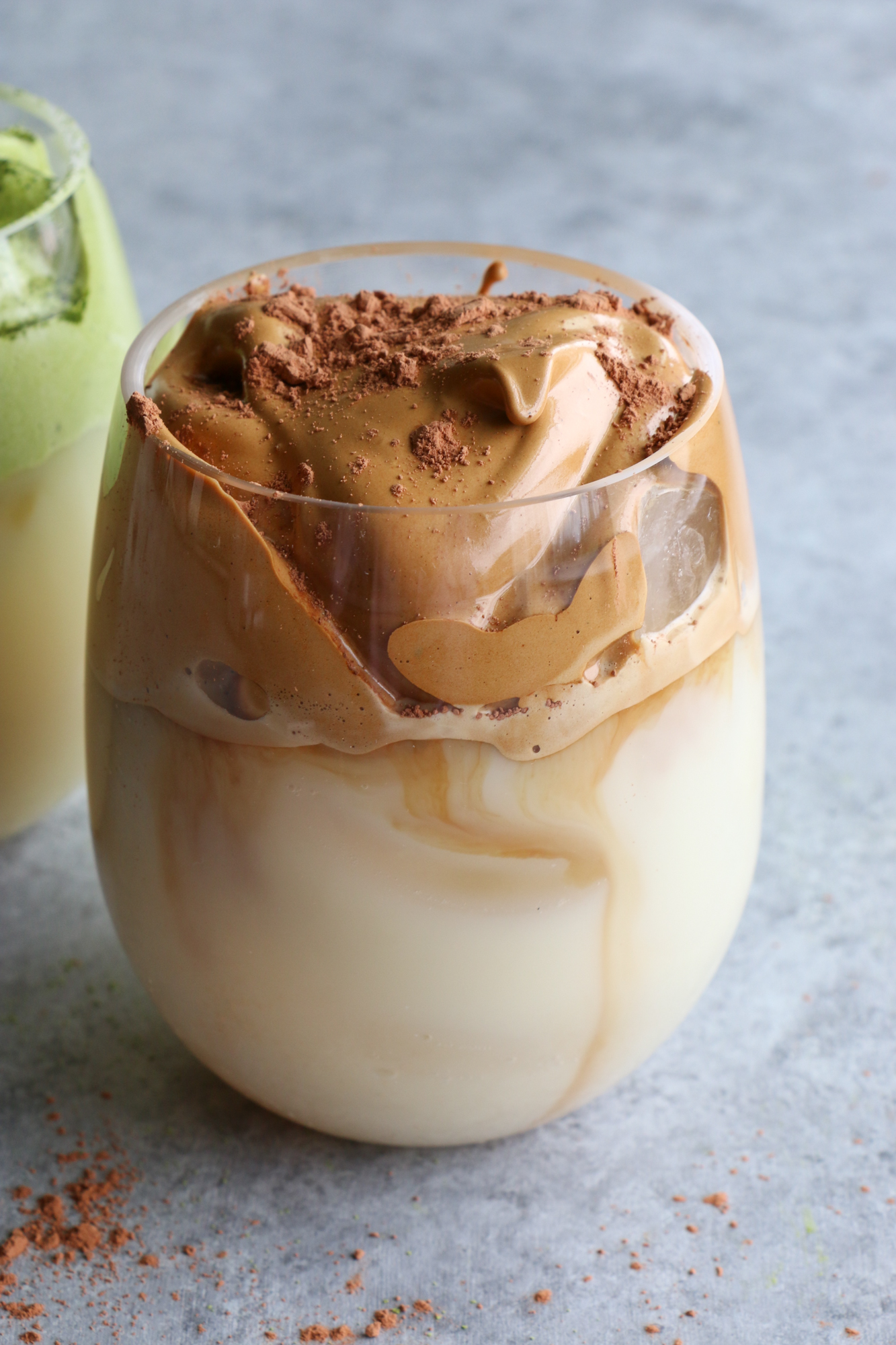 Dalgona Coffee + Whipped Matcha! The coffee sensation that is all over the internet! Dalgona coffee is the whipped coffee and I also made a whipped matcha version! They are both so good!