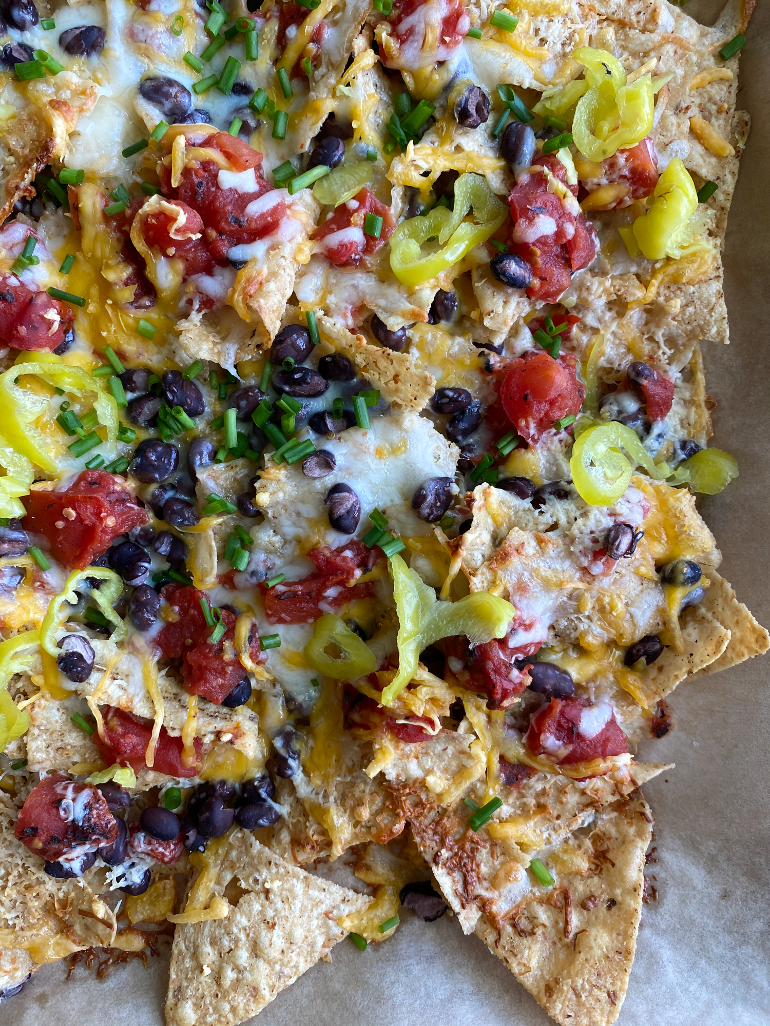 Fridge Foraging Sheet Pan Nachos! I was able to put together glorious and delicious sheet pan nachos using what I have in my fridge. 