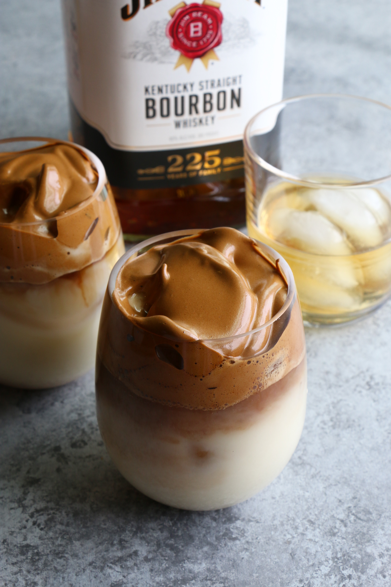 Spiked Dalgona Coffee! The whipped coffee sensation that is all over the internet plus a kick! Dalgona coffee is the whipped coffee and I also made a whipped matcha version!