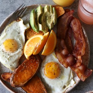 Sweet Potato Toasts for Breakfast. Low carb. Delicious and satisfying. This might be the new way to have breakfast in the morning.