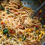 Summer Pasta with Corn! So delicious, super easy to make and bringing together some of your favorite summer vegetables! So good!