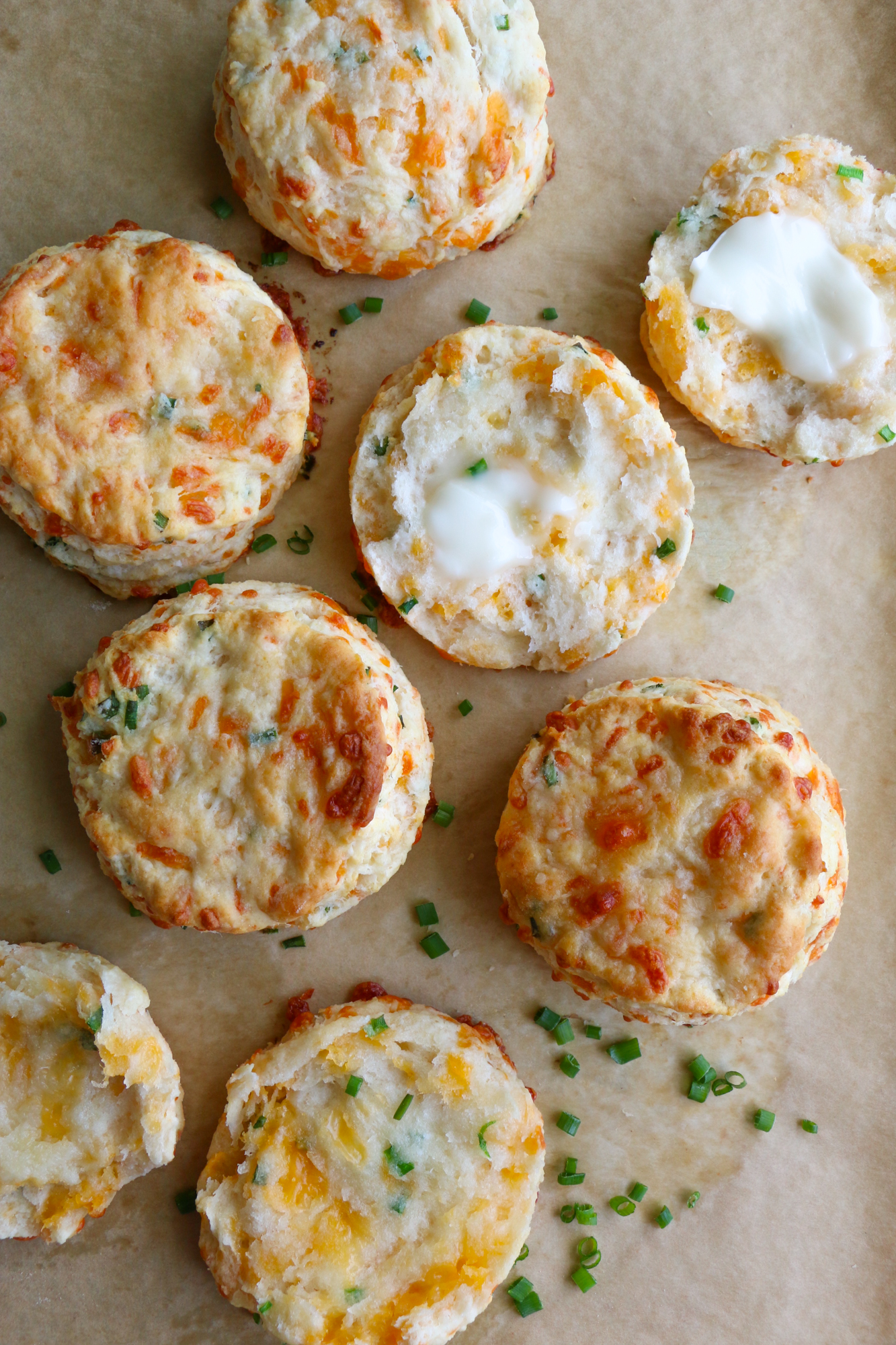 flaky cheddar chive biscuits
