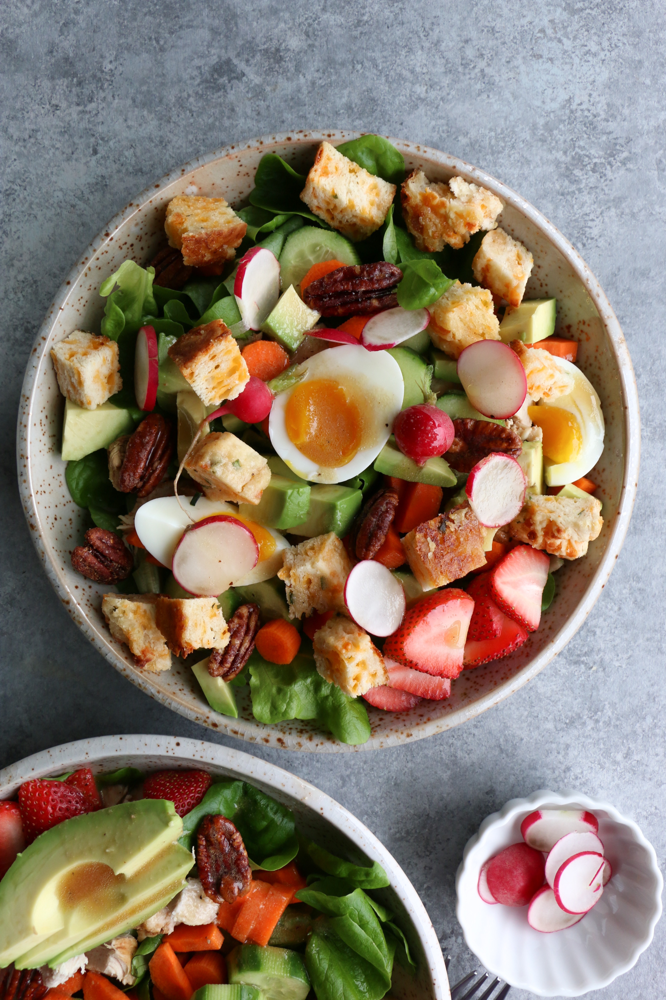 salad with biscuit croutons