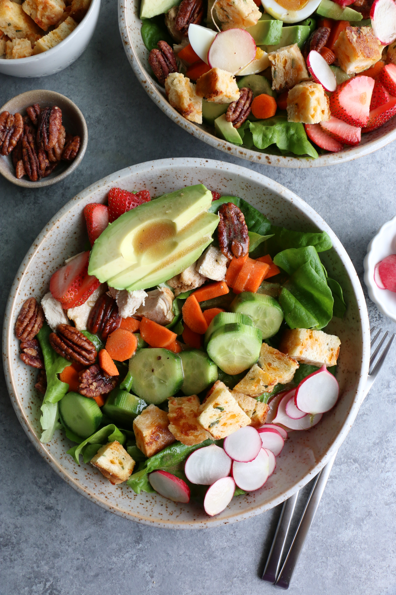 salad with biscuit croutons
