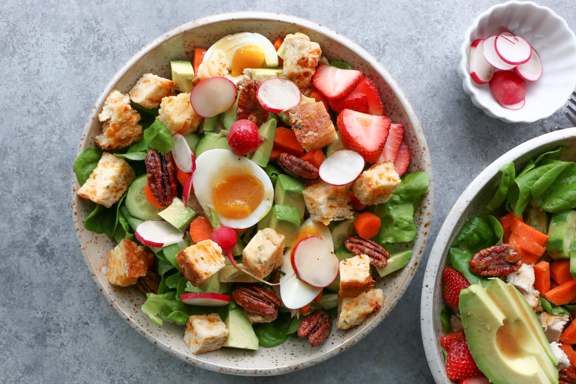 salad with biscuit croutons