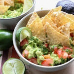 Best Chunky Guacamole! Super simple and so easy to make! Ripe avocados, fresh lime juice and salt with finely diced red onions, tomatoes and cilantro.