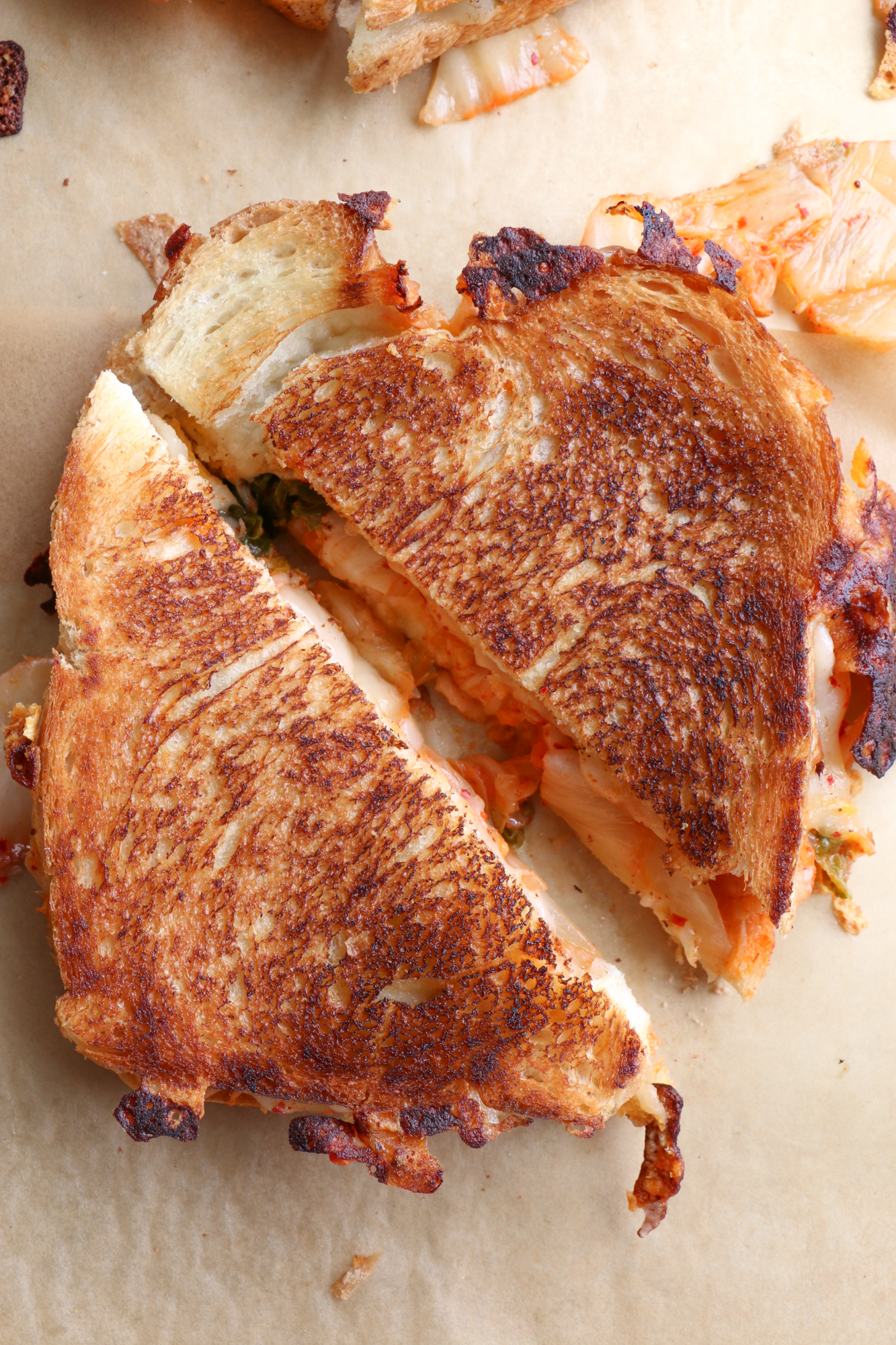 kimchi grilled cheese sandwich