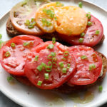 Best Open Faced Tomato Sandwich! Take advantage of in-season tomatoes and make this! Would you use butter or mayonnaise?