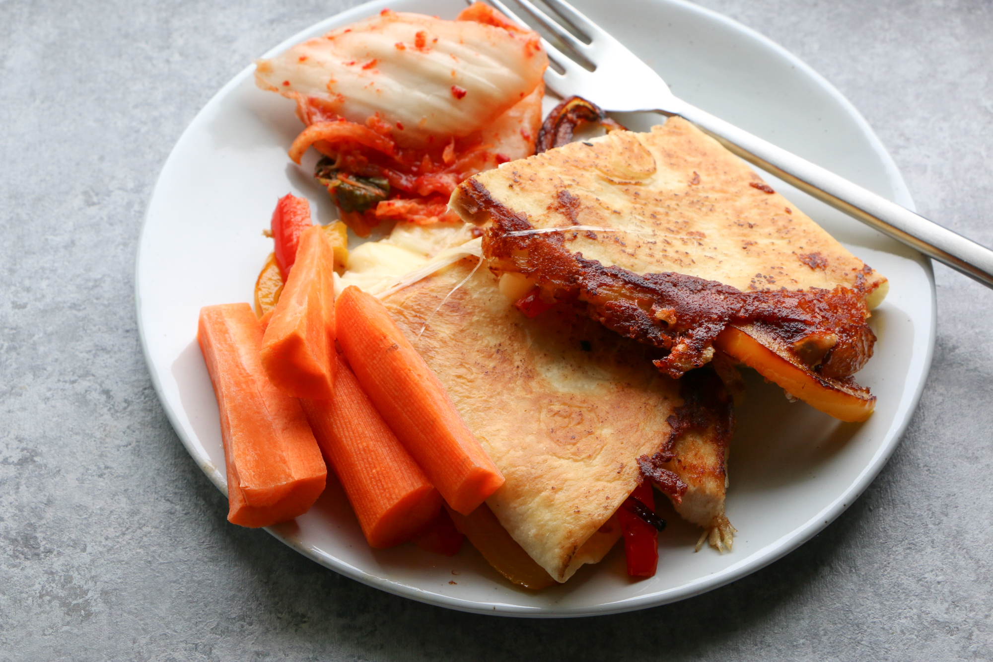quesadilla with kimchi