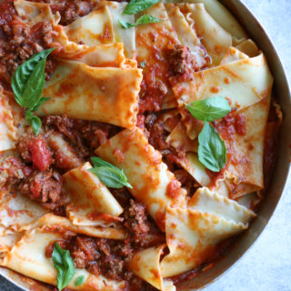 Broken Lasagna Pasta with Meat Sauce! A super easy way to enjoy lasagna without all the layering. If you have teens in the house, they can make this! Enjoy!