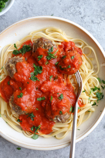 Sheet Pan Meatballs! So delicious and so easy to make! This recipe uses a combination of lean ground beef and Italian sausage. 