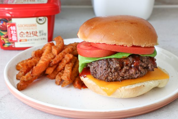 Juicy Burger with Gochujang Sauce