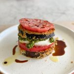 Air Fryer Eggplant Caprese! A new and delicious spin on a traditional caprese salad!!! Grab in-season eggplant while you can and make this!