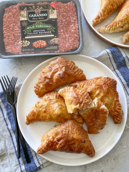 Air Fryer Sausage Puffs made with Carando Meats! Delicious, packed with classic Italian flavor and so easy to make at home!