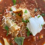 Lasagna Soup! Everything you love about lasagna in a soup! Ground beef, Italian sausage, Italian seasoning, lasagna noodles and more!