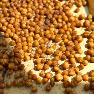 Crispy Roasted Chickpeas! So easy to make and so delicious! Super versatile because you can change up the flavoring and packed with protein!