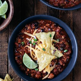 The Best Beef Chili Recipe! I love adding lots of beans and this time of the year, I love adding roasted butternut squash on top!