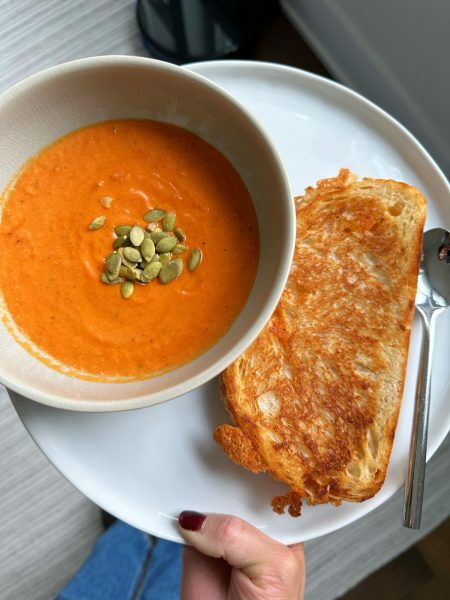 Classic Tomato Soup! On a cold day, there's nothing better. This soup with a grilled cheese and I am in heaven.