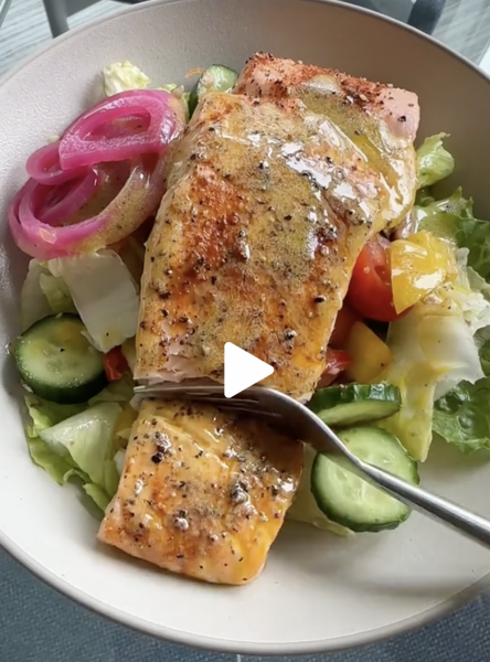 Salmon Salad with Dijon Vinaigrette! This is my go-to salad recipe. I make this all the time and change it up based on what I have.