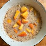 Peaches and Cream Overnight Oats! Filled with peaches, so delicious and something I definitely recommend trying this summer! 