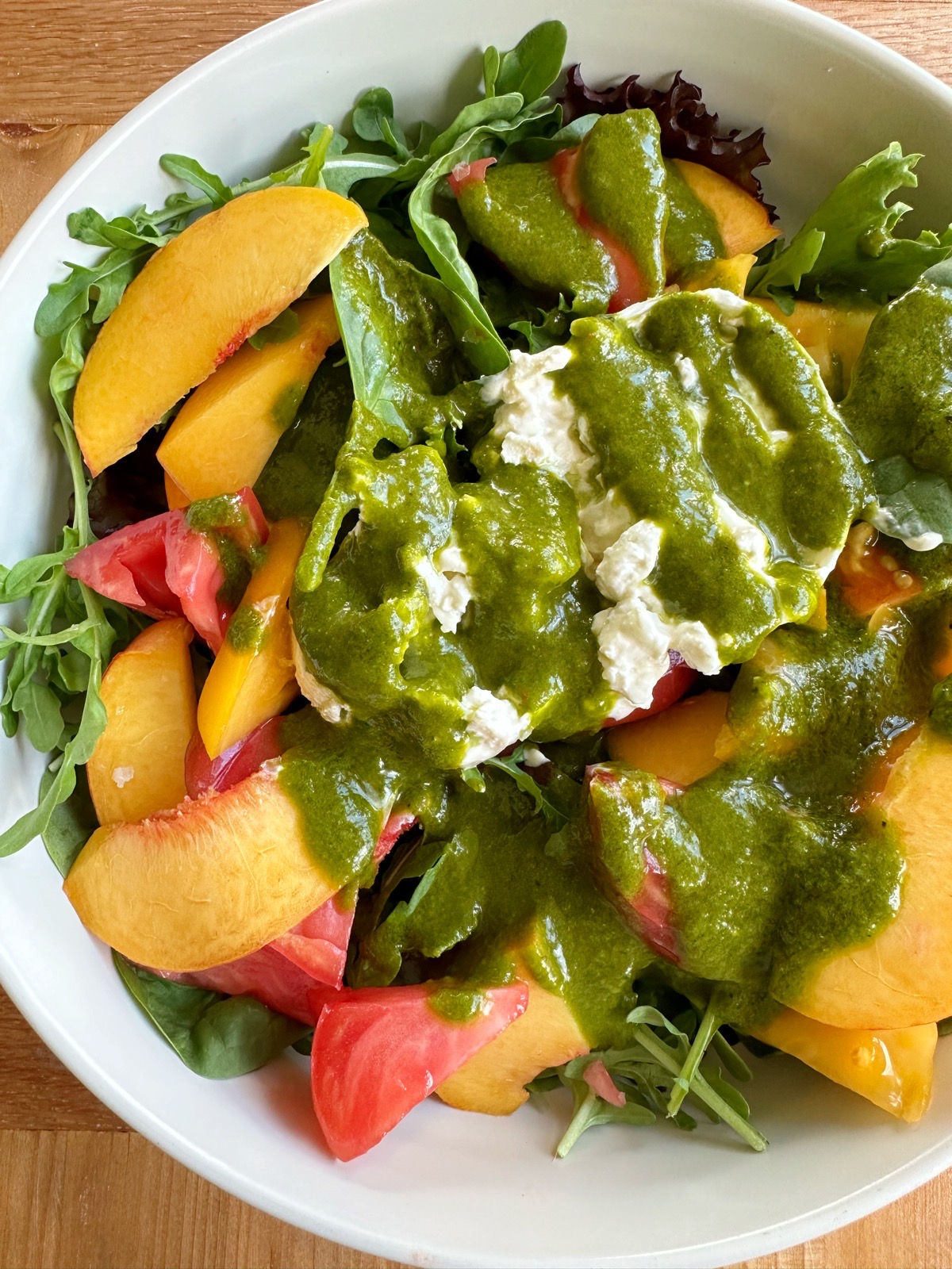 Peach Tomato Burrata Salad