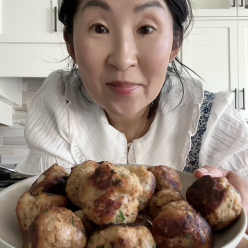 The best Turkey Meatballs! So flavorful and delicious! Filled with parmesan, panko, eggs and more and a secret ingredient!