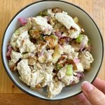 Chunky Chicken Salad with Honey Mustard Dressing! Chicken breast, celery, pecans, apples and pears for sweetness and more! So delicious!