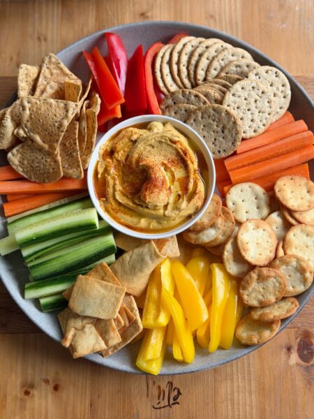 Roasted Butternut Squash Hummus made in my Vitamix! It’s protein packed, delicious and a great appetizer to serve for the holidays!