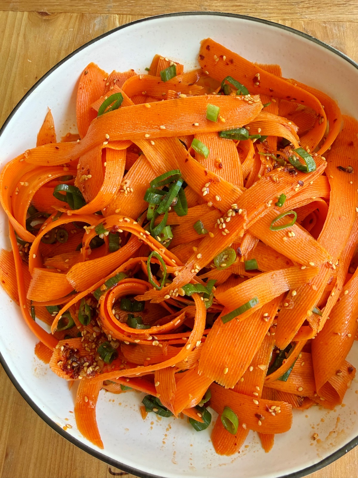 Viral Carrot Ribbon Salad!! Delicious and packed with vitamins, nutrients, including beta-carotene and antioxidants, and great for your skin!